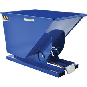 Self-Dumping Hopper - 1 cu.yd., 12 ga., Steel, Blue, 2000 lbs., 41-11/16", 61-1/8", 42-11/16"