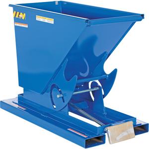 Self-Dumping Hopper - 1/3 cu.yd., 10 ga., Steel, Blue, 4000 lbs., 26", 51-7/8", 38"