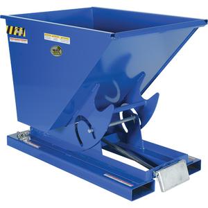 Self-Dumping Hopper - 1/2 cu.yd., 10 ga., Steel, Blue, 4000 lbs., 33-11/16", 51-3/4", 38"
