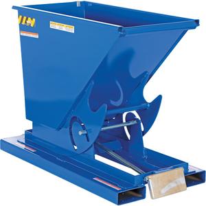 Self-Dumping Hopper - 1/3 cu.yd., 8 ga., Steel, Blue, 6000 lbs., 26", 51-7/8", 38"