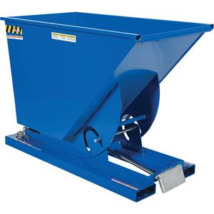 Self-Dumping Hopper - 3/4 cu.yd., 8 ga., Steel, Blue, 6000 lbs., 31-11/16", 61-1/8, 42-11/16"