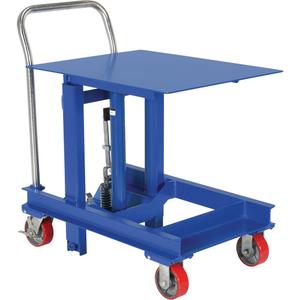 Lift Table - 30"L x 24"W, 2000 lbs., 48", 30", Steel, 37-11/16", Foot Pump, Two rigid and two locking swivel casters