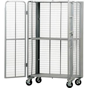 FST Series Folding Security Truck - 1, 42" W x 24" L, 2000 lbs., 27", Steel, 45", 77", Lip Down, 39", 78", Rubber, 2", Grey