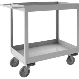 Industrial Grade Shelf Cart - 2, 16", 34", 36-7/16", Stainless Steel, All-Welded, Lip Up, Polyurethane, 600 lbs.
