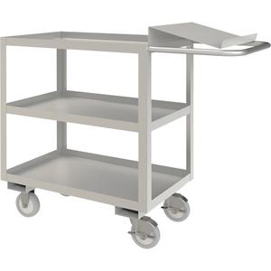 Industrial Grade Order Picking Cart - 3, 1200 lbs., Stainless Steel, 18-1/8", 39", 45", 11-3/4", Polyurethane, All-Welded, Lip Up
