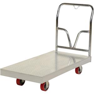 Aluminum Sheet Deck Platform Truck - 24", 48", 37.3", 3600 lbs., Corner Standard, 5", Polyurethane, Smooth, 5" x 2"