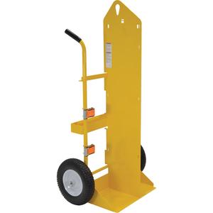 Welding Cylinder Torch Cart - Steel, 34-1/2", 66-3/8", 22-13/16", 500 lbs., Foam-Filled, 23-13/16" W x 22-13/16" L, 16", No