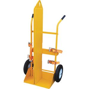 Welding Cylinder Torch Cart - Steel, 34-1/2", 66-3/8", 22-13/16", 500 lbs., Foam-Filled, 23-1/8" W x 22-13/16" L, 16", No