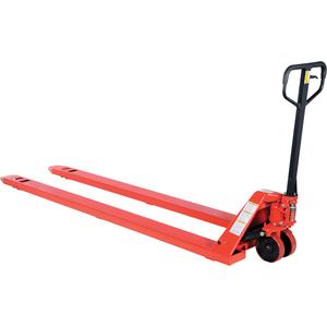 Full Featured Deluxe Pallet Jack - 96", 27", 4000 lbs., Steel, 7", 7.75", 2.875", Poly-On-Steel, 48"