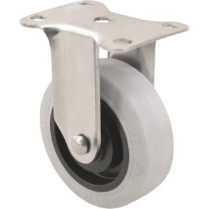 2309 Caster - 4" (101.6 mm), 350 lbs. (158.8 kg.), Envirothane™ Grey, Rigid, Stainless Steel, 1-1/4" (31.75 mm), 1-3/4" x 3-1/16" (44 mm x 78 mm) - 1-3/4" x 2-13/16" (44 mm x 71 mm), 5/16" (7.93 mm)