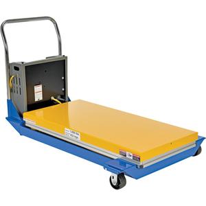DC Powered & Manual Scissor Lift Table - 48" L x 24" W, 1000 lbs., 42.5", 9", Steel, 1600 Watts, 115 V, Powder Coat