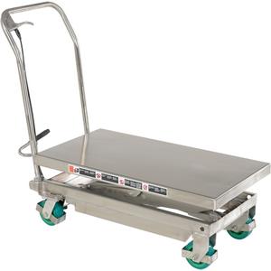Manual Hydraulic Scissor Lift Table - 36-1/4" L x 19-3/8" W, 600 lbs., 51", 13-3/4", Stainless Steel