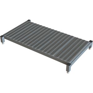 Adjustable Height One-Step Work Platform - 24", 48", All-Welded, 800 lbs., 5" - 8", Grip Strut