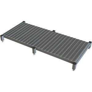 Adjustable Height One-Step Work Platform - 24", 59", All-Welded, 800 lbs., 5" - 8", Grip Strut