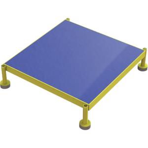 Adjustable Height One-Step Work Platform - 24", 24", All-Welded, 800 lbs., 5" - 8", Ergo Matting