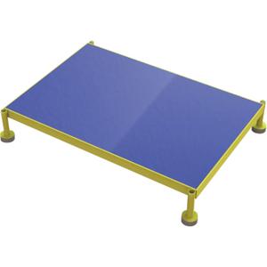 Adjustable Height One-Step Work Platform - 24", 36", All-Welded, 800 lbs., 5" - 8", Ergo Matting