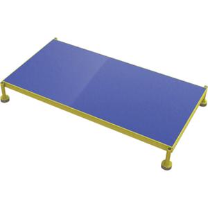 Adjustable Height One-Step Work Platform - 24", 48", All-Welded, 800 lbs., 5" - 8", Ergo Matting