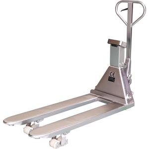 Eco Weigh-Scale Pallet Truck - 48", 27", 4400 lbs., Stainless Steel, 7", 7.8", 3.3", 4 x 1.5 V DC