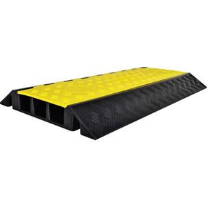 Powerhouse™ Heavy-Duty Straight Cable Protector - 3, 36", 19.75", 3", 2.25", 2.25", 14000 lbs. (7 tons), 28000 lbs. (14 tons), Black, Yellow, 3 Year Indoor / 1 Year Outdoor