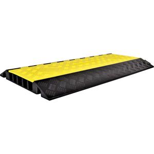 Powerhouse™ Heavy-Duty Straight Cable Protector - 5, 36", 19.75", 2.25", 1.5", 1.5", 20000 lbs. (10 tons), 40000 lbs. (20 tons), Black, Yellow, 3 Year Indoor / 1 Year Outdoor