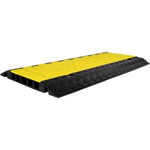 Powerhouse™ Medium-Duty Straight Cable Protector - 5, 36", 19.63", 2.25", 1.25", 1.25", 10000 lbs. (5 tons), 20000 lbs. (10 tons), Black, Yellow, 3 Year Indoor / 1 Year Outdoor