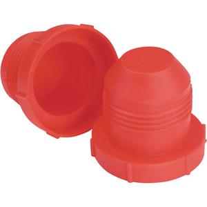 JIC Flared Fitting Plug - MPT, Plastic, 3/4", Red, Low-Density Polyethylene, 16, 8