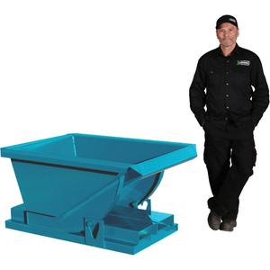 Extra Heavy-Duty Self-Dumping Hopper - 1/4 cu.yd., 3 ga., Steel, Blue, 25", 49.5", 30.5"