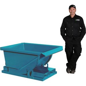 Extra Heavy-Duty Self-Dumping Hopper - 1/3 cu.yd., 3 ga., Steel, Blue, 25", 49.5", 30.5"
