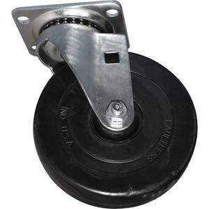 Box Truck Soft Swivel Caster - FG461100, FG461200BLA, FG461200DBLUE, FG461200WHT, FG461400BLA, FG461400WHT, FG461600BLA, FG461600DBLUE, FG461600WHT, FG461800BLA, FG461900BLA, FG471600BLA, 5", Rubber