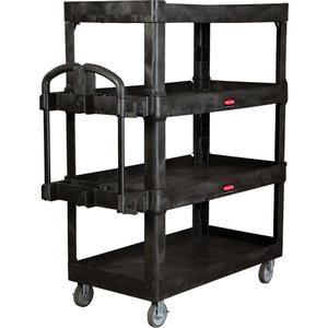 Heavy-Duty Ergo Utility Cart - 4, 700 lbs., Structural Foam, 24-1/4", 62-2/5", 54-1/10", Knocked Down, Black