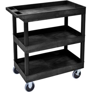 Tub Cart - 3, 375 lbs., Plastic, 35-1/4", 37-1/4", 18", Knocked Down, 32" W x 18" D, 2.5", 10.5", (2) 5" Full Swivel Heavy-Duty Casters; (2) 5" Stationary Heavy-Duty Casters