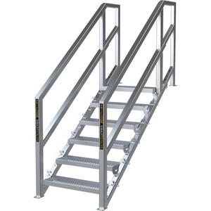 SmartStairs™ 6-10 Steps Modular Construction Stair System - 75", 6-10, Aluminium, 45"