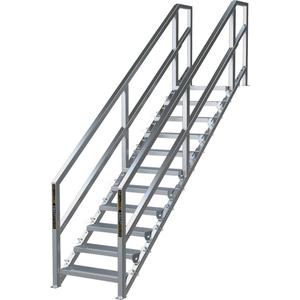 SmartStairs™ 11-16 Steps Modular Construction Stair System - 120", 11-16, Aluminium, 82.5"