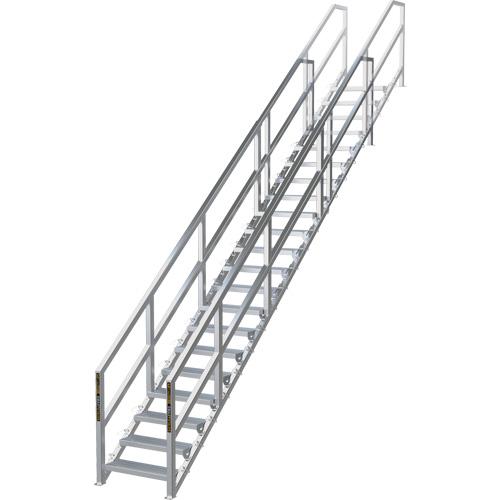 SmartStairs™ 17-21 Steps Modular Construction Stair System - 157-1/2", 17-21, Aluminium, 127.5" - Image 3