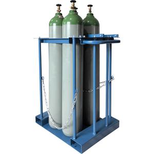 4-Cylinder Forklift Cylinder Storage Caddy - Steel, Stationary, Blue