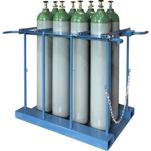 8-Cylinder Forklift Cylinder Storage Caddy - Steel, Stationary, Blue