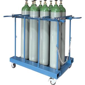 8-Cylinder Forklift Cylinder Storage Caddy - Steel, Portable, Blue, Blue Elastic