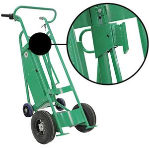 Powered Drum Hand Truck with Pneumatic Wheels - 800 lbs., 24 Volts DC, 60", 21", 28", Green, 24V Rechargeable Battery, 30 & 50 Gallon Steel, Plastic, or Fibre Drums (18 or 24" Diameter)