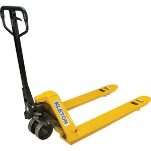 Steel Wheel Pallet Truck - 48", 27", 5500 lbs., Steel, 6-1/4", 7.5", 3", 1 Year Limited, Yellow