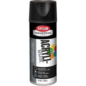Acryli-Quik™ Acrylic Lacquer - Aerosol Can, Black, 16 oz., 12 oz., Ultra-Flat, Black
