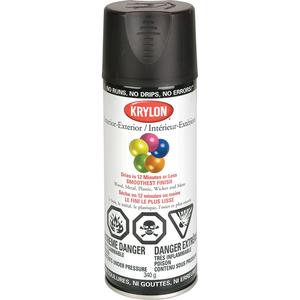 Acryli-Quik™ Acrylic Lacquer - Aerosol Can, Black, 16 oz., 12 oz., Semi-Flat, Black