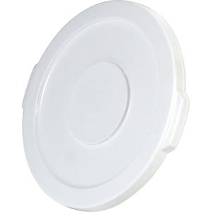 Round Brute® Tops - Plastic/Polyethylene, Flat Lid, 15-5/8" Dia., 1-1/4", White