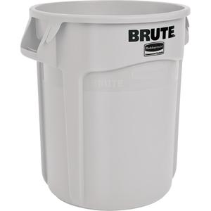 Round Brute® Containers - 10 US gal., 20 US gal., 32 US gal., 44 US gal., Polyethylene, White, 15.625", 17.125"