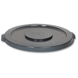 Round Brute® Tops - Plastic/Polyethylene, Flat Lid, 15-5/8" Dia., 1-1/4", Grey