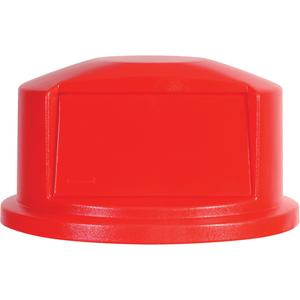 Round Brute® Tops - Plastic/Polyethylene, Dome Lid, 22" Dia., 12-1/4", Red