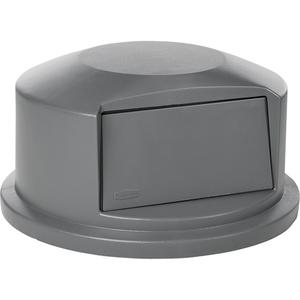 Round Brute® Tops - Plastic/Polyethylene, Dome Lid, 24" Dia., 12-19/32", Grey, 24.81"