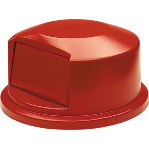 Round Brute® Tops - Plastic/Polyethylene, Dome Lid, 24" Dia., 12-19/32", Red