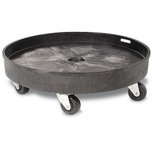Waste Container Dolly - Polyethylene, Black, 10-55, 24.375", 7.125"