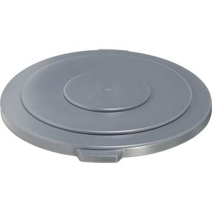 Round Brute® Tops - Plastic/Polyethylene, Flat Lid, 26-1/2" Dia., 2", Grey