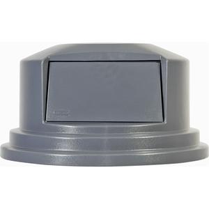 Round Brute® Tops - Plastic/Polyethylene, Dome Lid, 26-1/2" Dia., 14 1/2", Grey